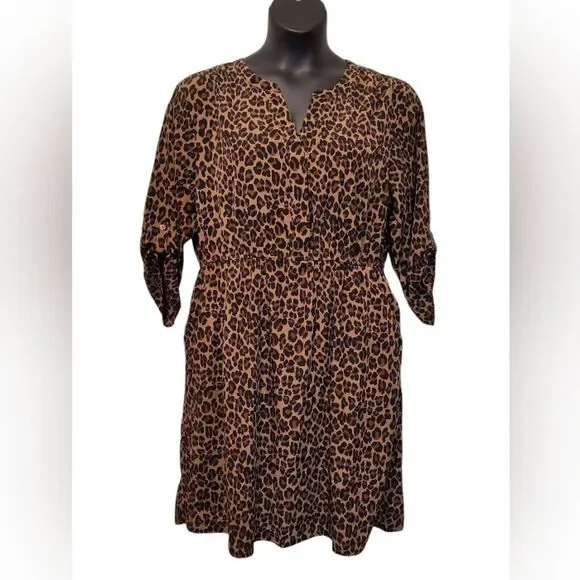 Ladies Leopard Print Dress Old Navy - Picture 2 of 8